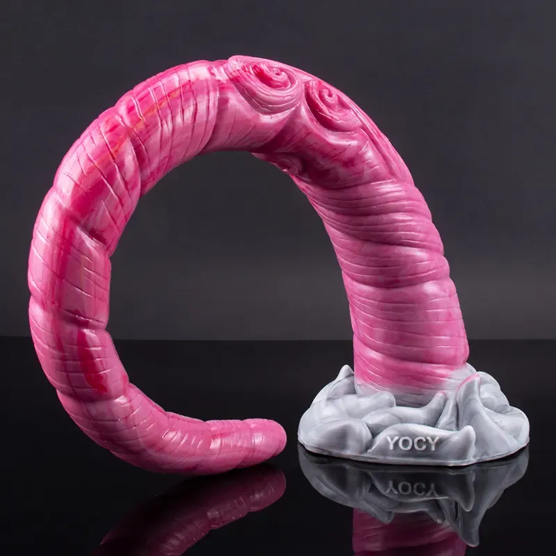 Extra Långt Spiralskaft Silikon Monster Dildo 45,5cm