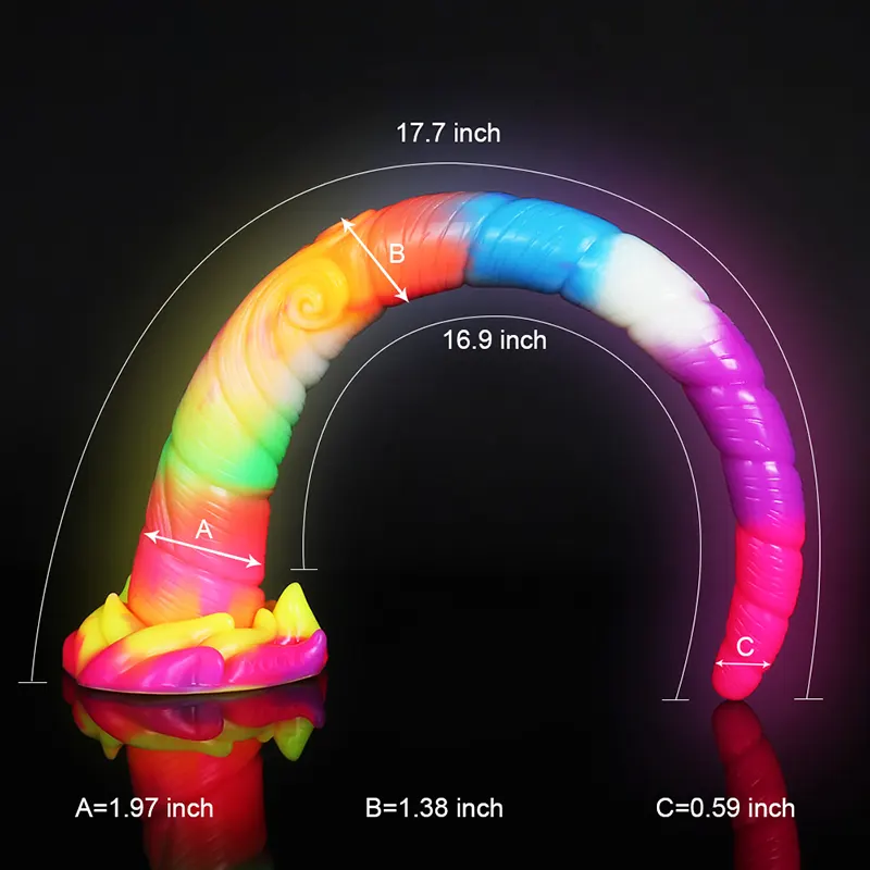 Extra Långt Spiralskaft Silikon Monster Dildo 45,5cm