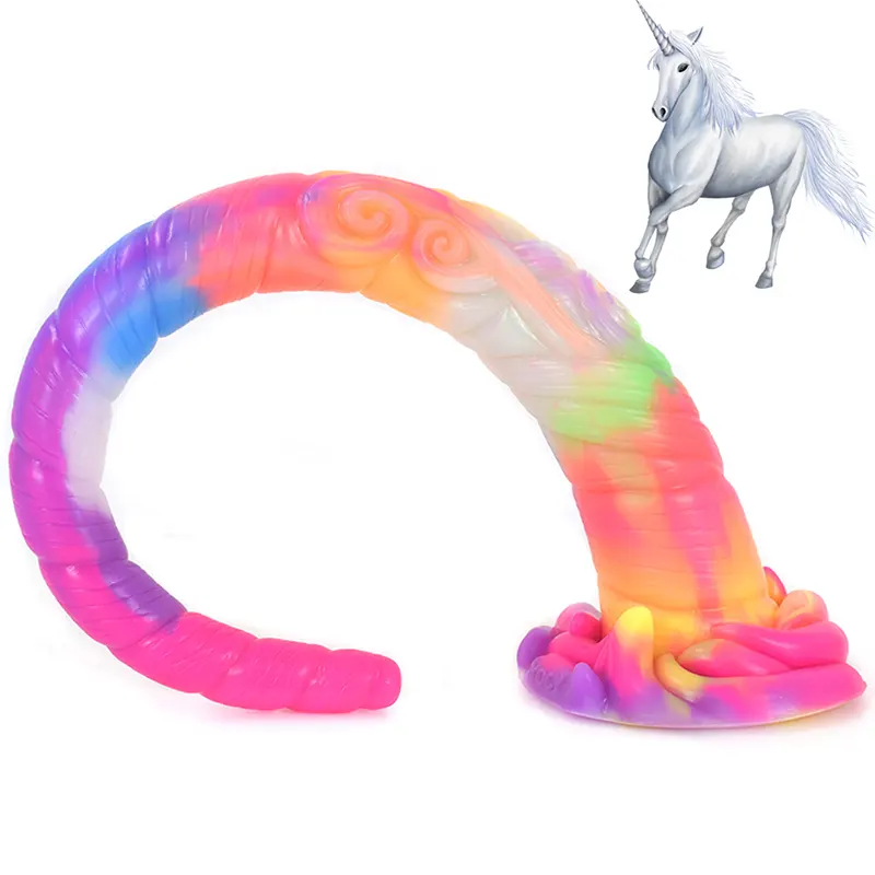 Extra Långt Spiralskaft Silikon Monster Dildo 45,5cm