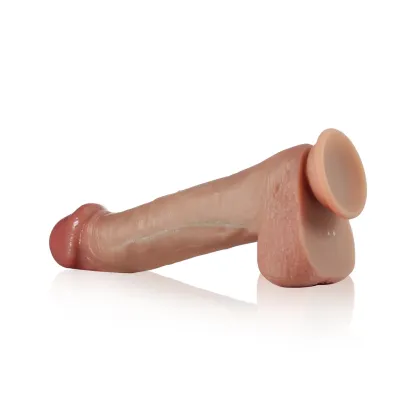 Fjärrstyrd Thrusting Silikon Dildo med Sugpropp 23.5cm