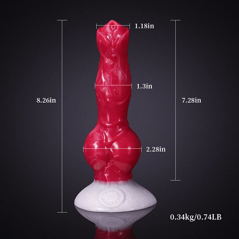 Flytande Silikon Tjock Knot Dog Dildo 21cm