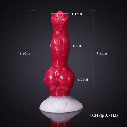 Flytande Silikon Tjock Knot Dog Dildo 21cm