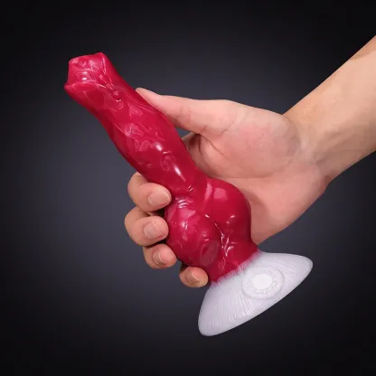 Flytande Silikon Tjock Knot Dog Dildo 21cm