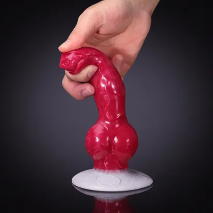 Flytande Silikon Tjock Knot Dog Dildo 21cm