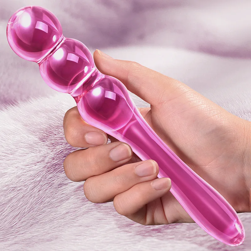 7.75 tum Glas Dildo Med 3 Analpärlor