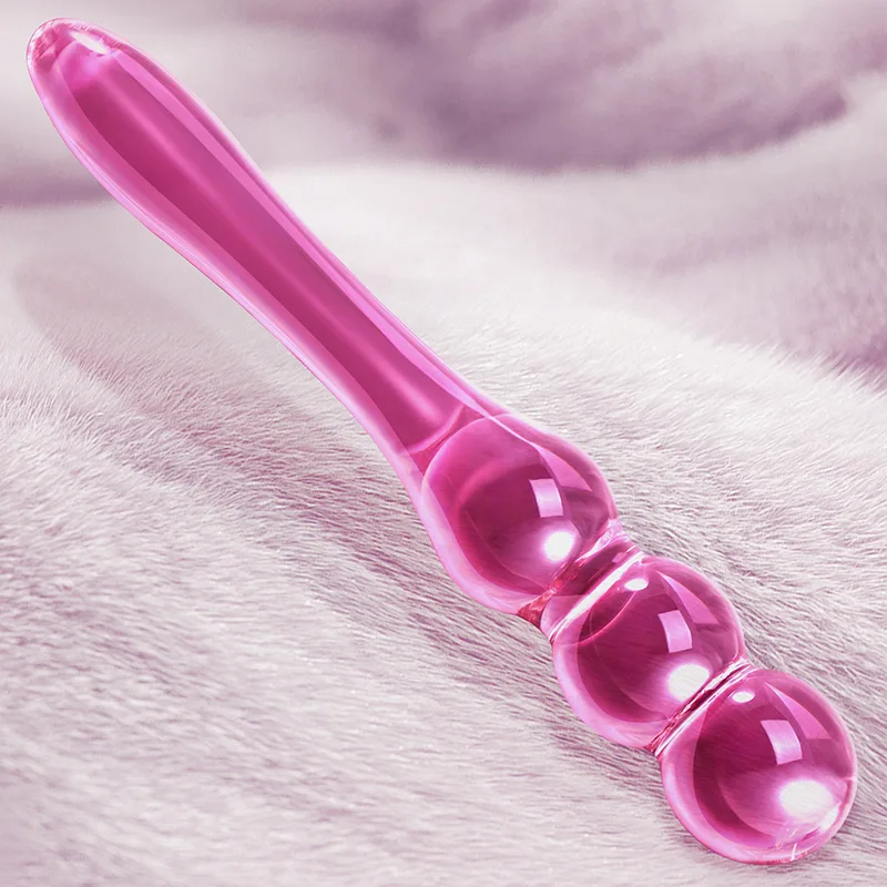 7.75 tum Glas Dildo Med 3 Analpärlor