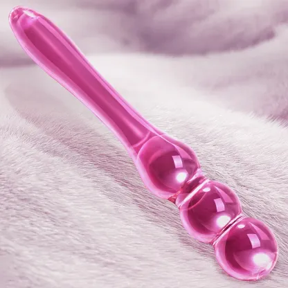 7.75 tum Glas Dildo Med 3 Analpärlor