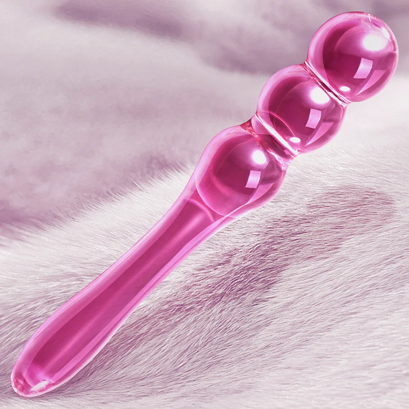 7.75 tum Glas Dildo Med 3 Analpärlor