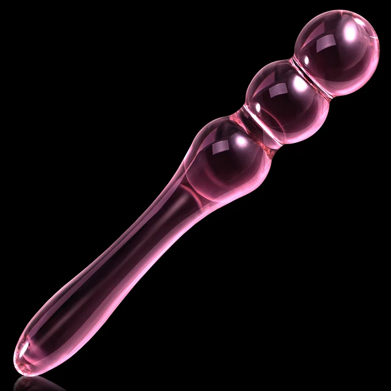 7.75 tum Glas Dildo Med 3 Analpärlor