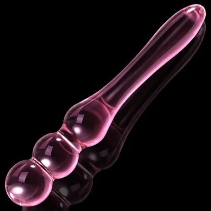 7.75 tum Glas Dildo Med 3 Analpärlor