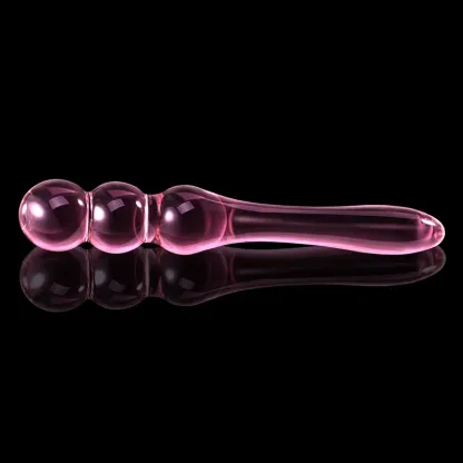 7.75 tum Glas Dildo Med 3 Analpärlor