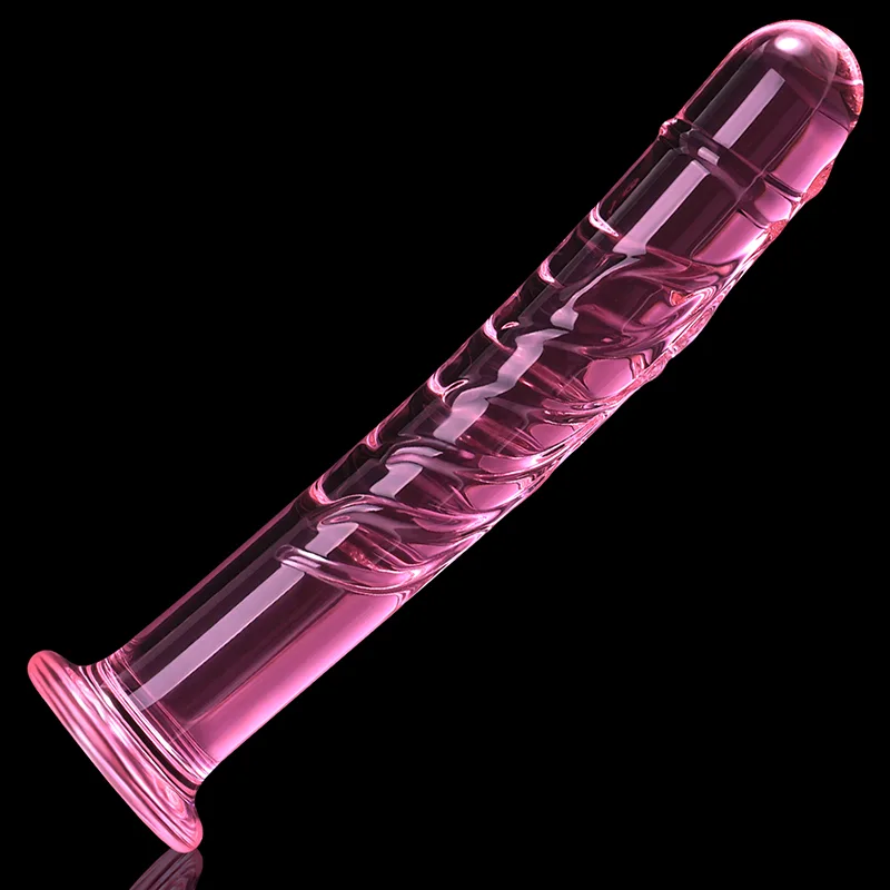 7.67 tum Glas Dildo Med Spiralmönster 