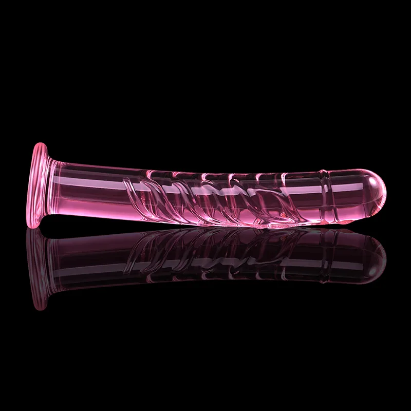 7.67 tum Glas Dildo Med Spiralmönster 