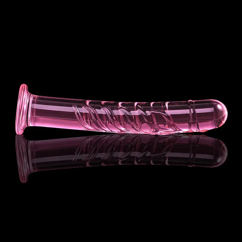 7.67 tum Glas Dildo Med Spiralmönster 