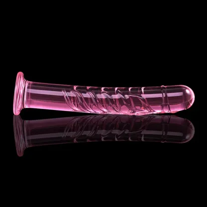 7.67 tum Glas Dildo Med Spiralmönster 