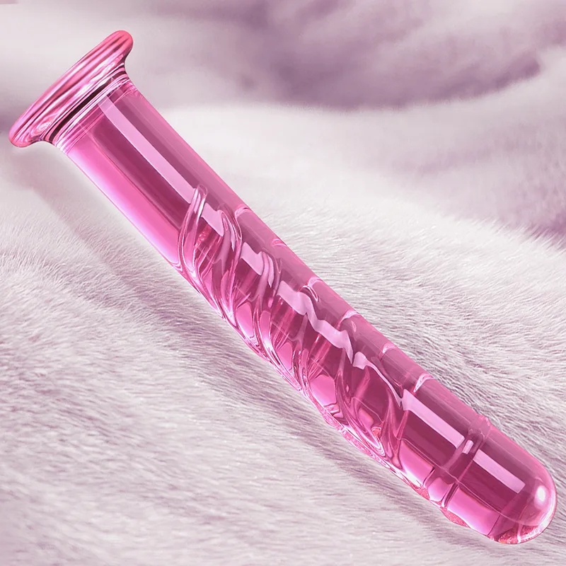 7.67 tum Glas Dildo Med Spiralmönster 