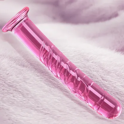 7.67 tum Glas Dildo Med Spiralmönster 