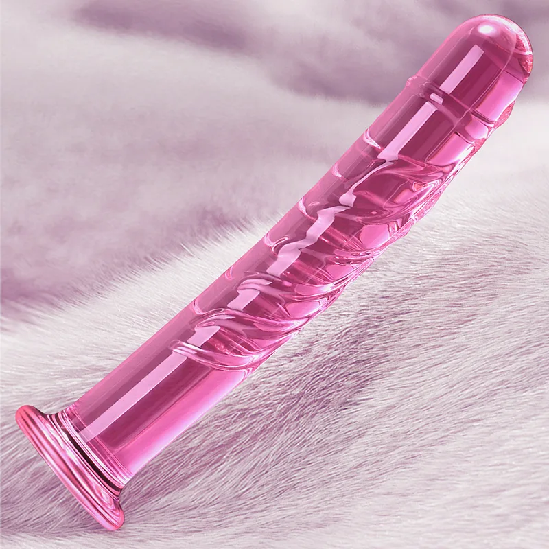 7.67 tum Glas Dildo Med Spiralmönster 