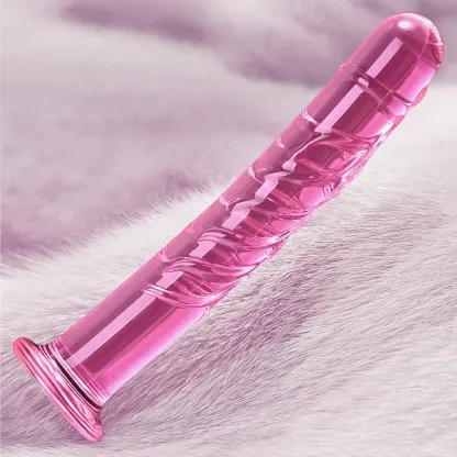7.67 tum Glas Dildo Med Spiralmönster 