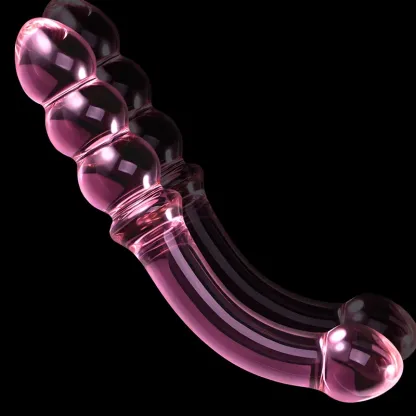 7.67 tum Krökt Analpärla Glas Dildo