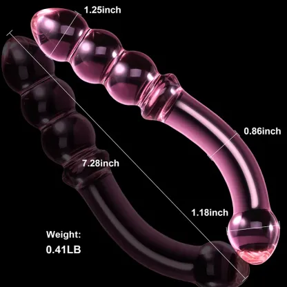 7.67 tum Krökt Analpärla Glas Dildo