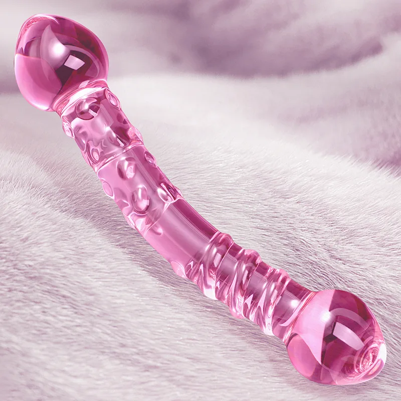7.67 tum Krökt Analpärla Glass Dildo