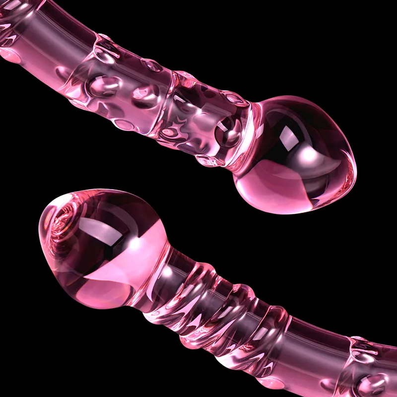 7.67 tum Krökt Analpärla Glass Dildo