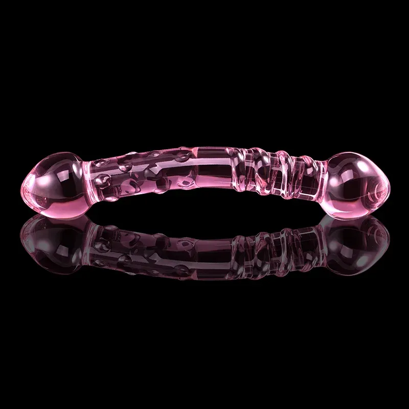 7.67 tum Krökt Analpärla Glass Dildo
