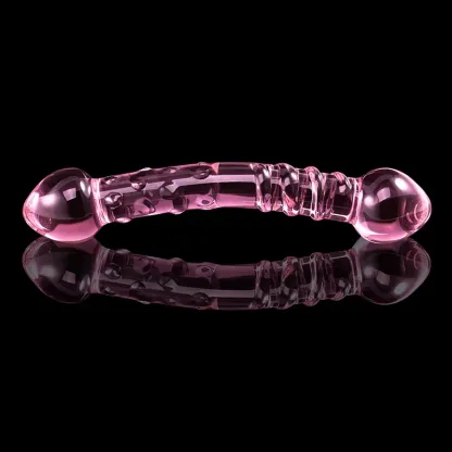 7.67 tum Krökt Analpärla Glass Dildo