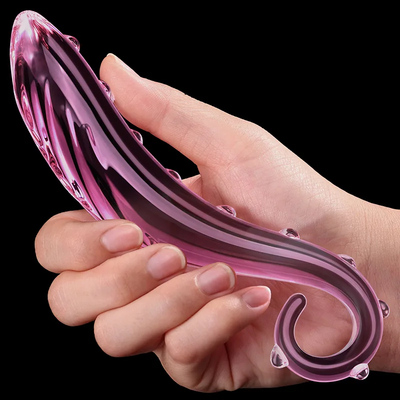 6.57 tum Rosa Bläckfiskarm Glas Dildo