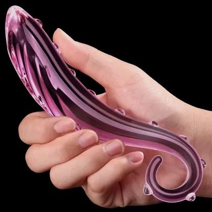 6.57 tum Rosa Bläckfiskarm Glas Dildo