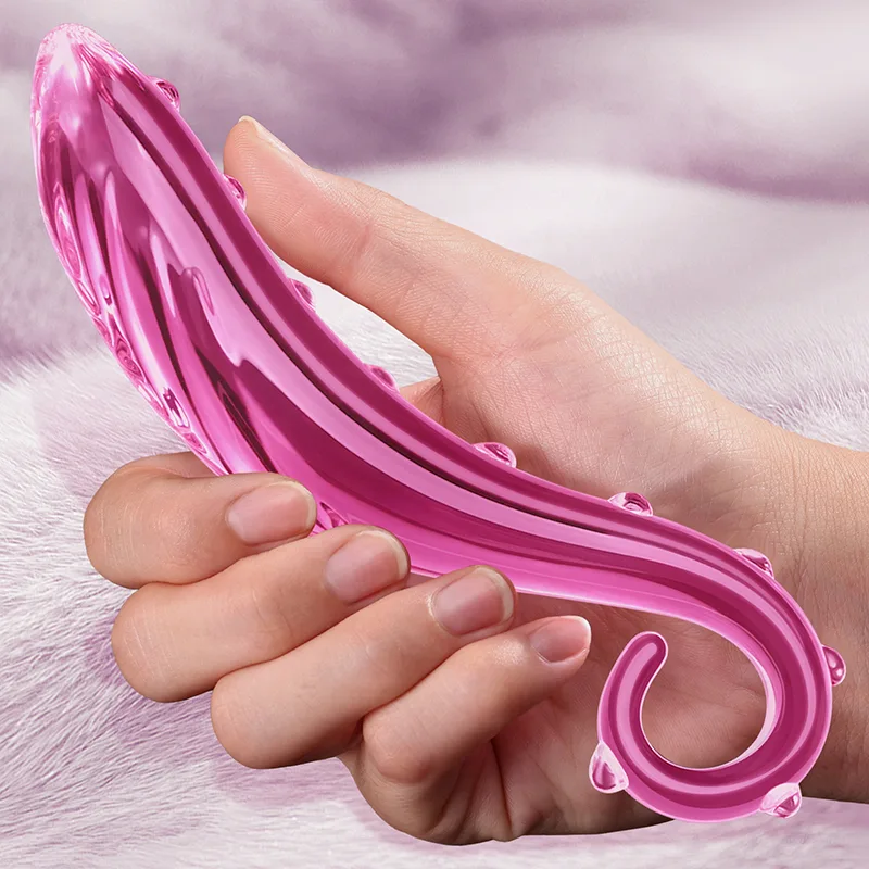 6.57 tum Rosa Bläckfiskarm Glas Dildo