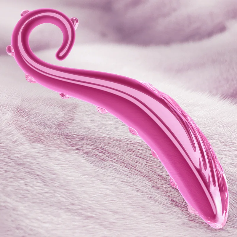 6.57 tum Rosa Bläckfiskarm Glas Dildo