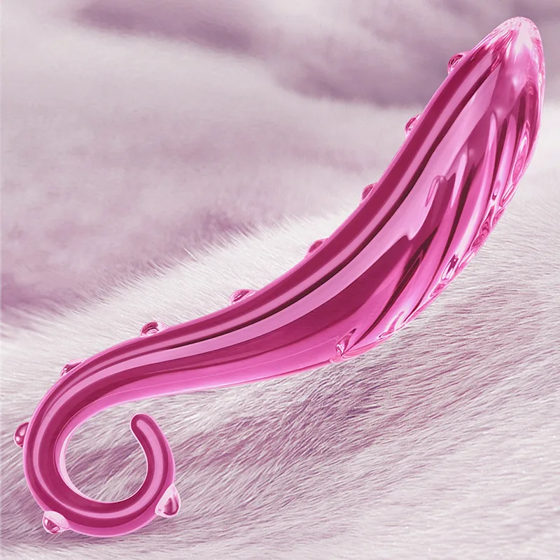 6.57 tum Rosa Bläckfiskarm Glas Dildo
