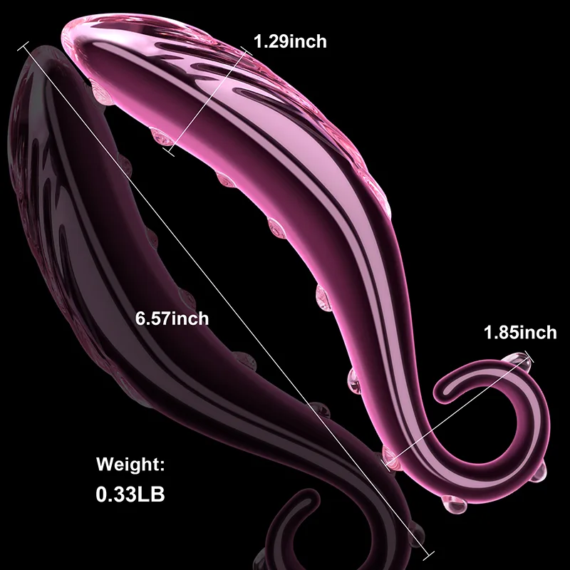 6.57 tum Rosa Bläckfiskarm Glas Dildo