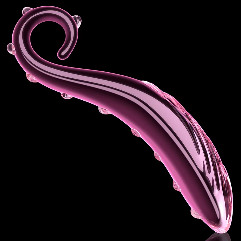 6.57 tum Rosa Bläckfiskarm Glas Dildo