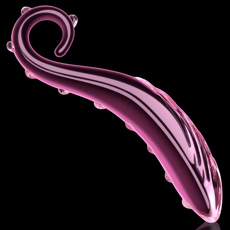 6.57 tum Rosa Bläckfiskarm Glas Dildo