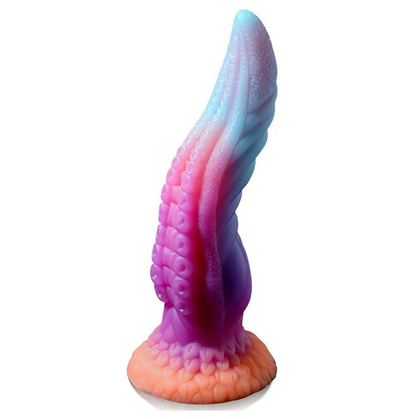 Glow In The Dark Silikon Dildo med Sugpropp 25cm