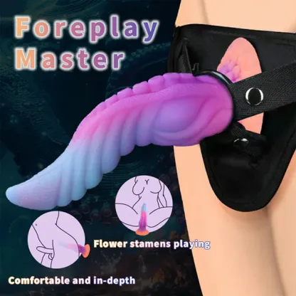 Glow In The Dark Silikon Dildo med Sugpropp 25cm