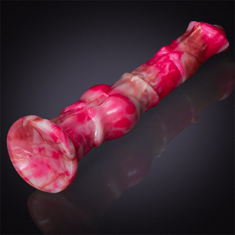 Realistisk Silikon Horse Dildo med Stor Knut 30cm