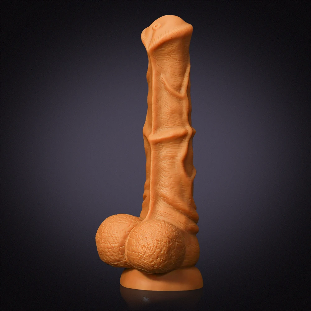 Gyllene Flytande Silikon Horse Dildo 37cm