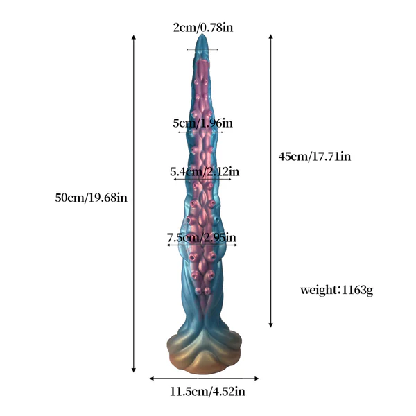 Huge Blå Silikon Tentacle Dildo 50cm