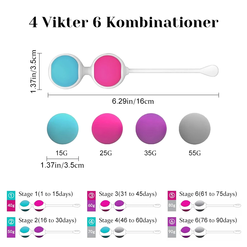 Bäckenbottenmuskelrehabilitering Silikon Knipkulor
