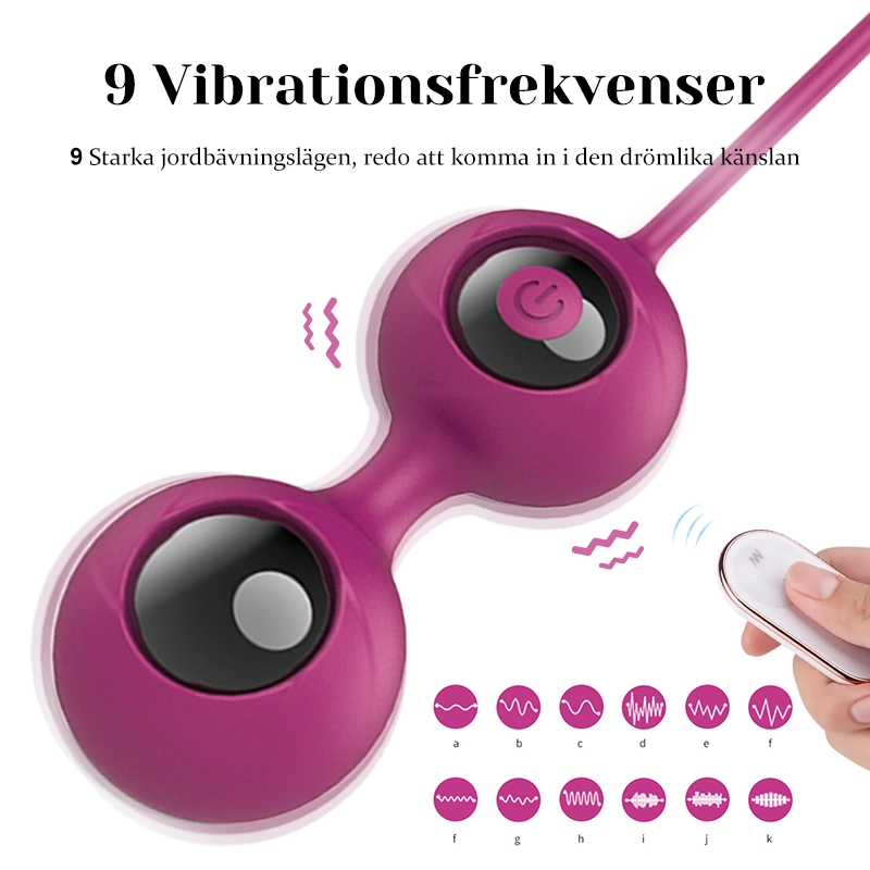 9 Vibrerande Trådlösa Fjärrkontrollade Knipkulor