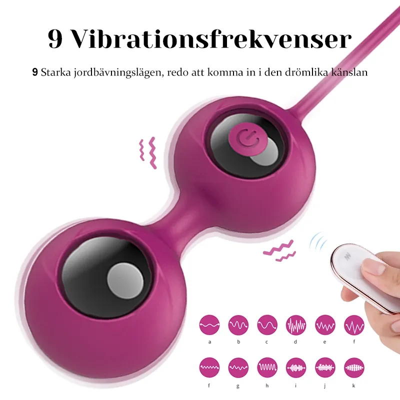 9 Vibrerande Trådlösa Fjärrkontrollade Knipkulor