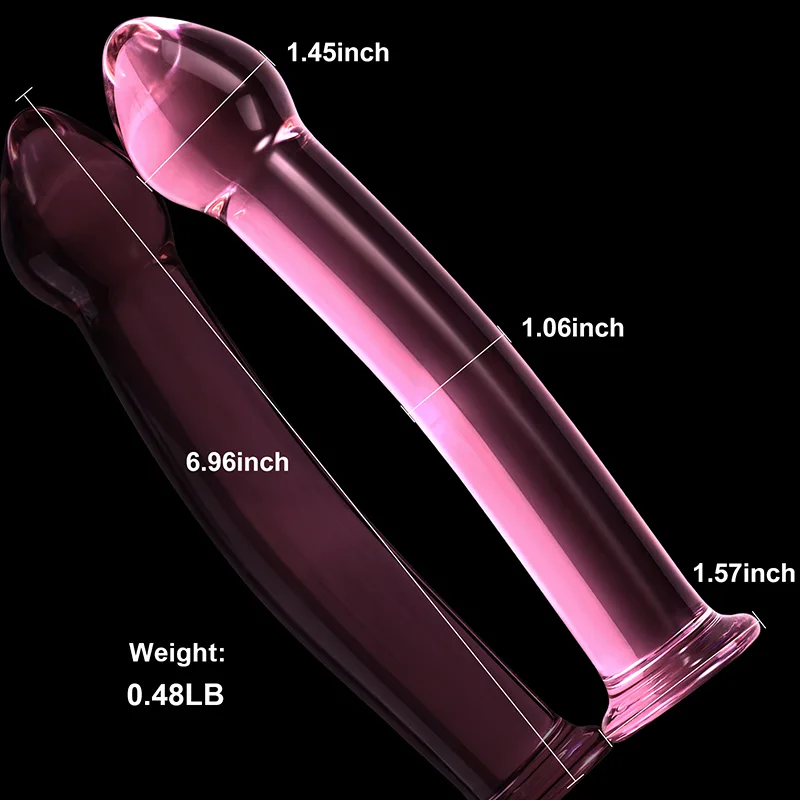 6.96 tum Svampformad Glass Dildo Med Kurva