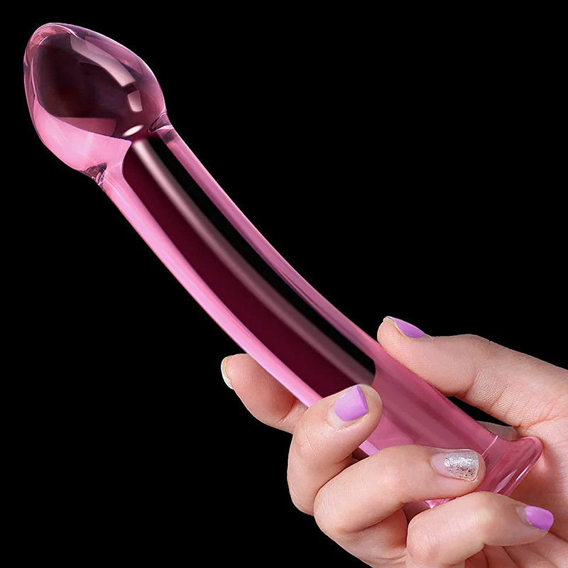 6.96 tum Svampformad Glass Dildo Med Kurva