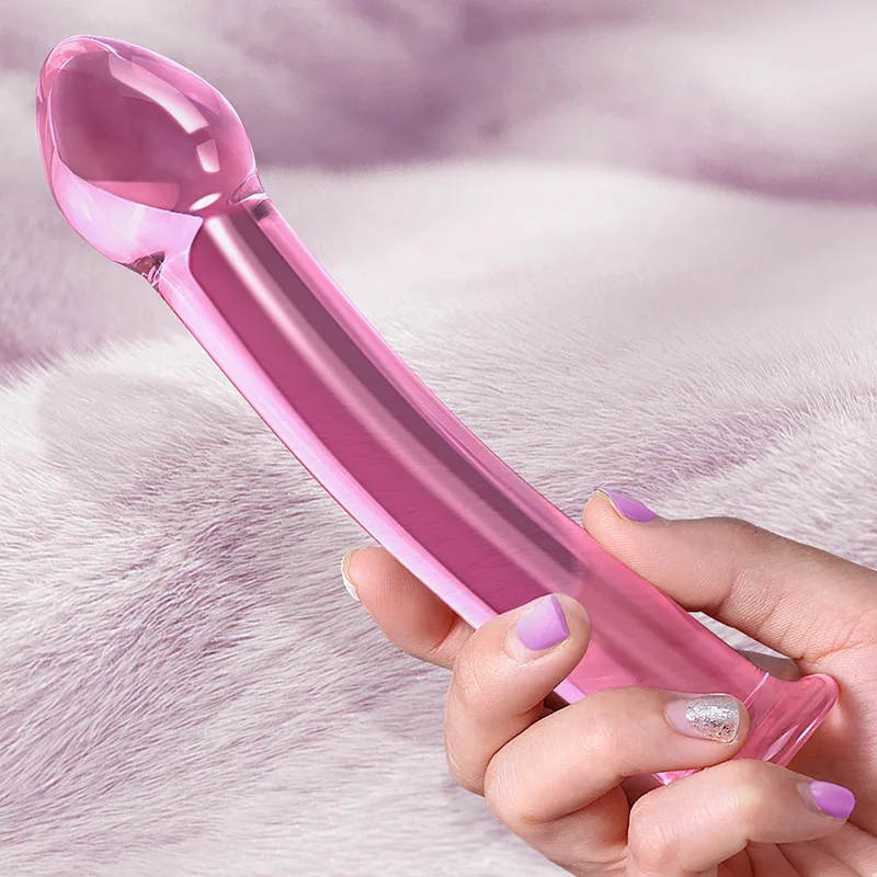 6.96 tum Svampformad Glass Dildo Med Kurva