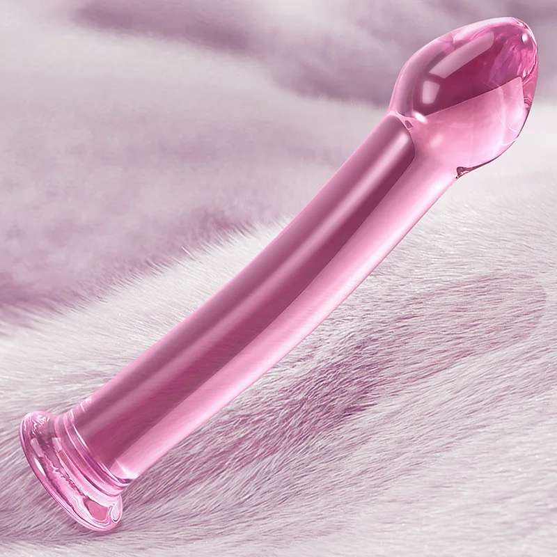 6.96 tum Svampformad Glass Dildo Med Kurva