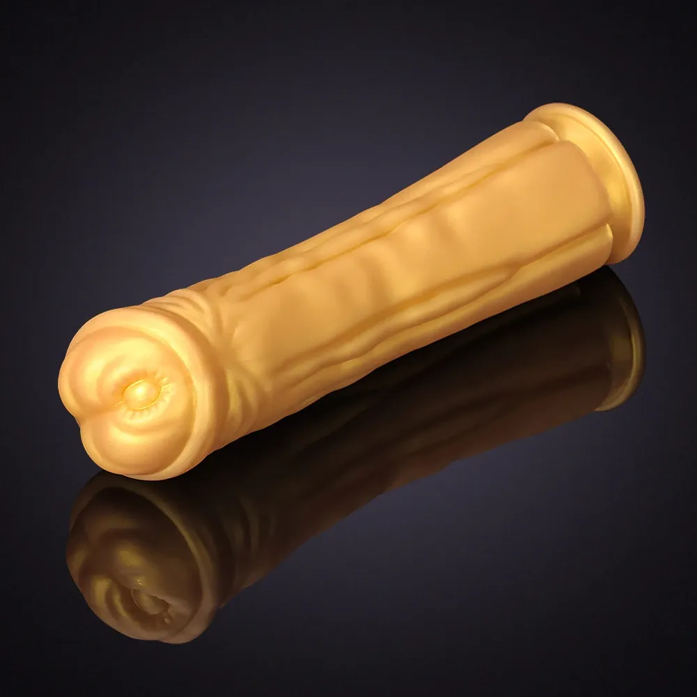 Lång Tjock Golden Silikon Häst Dildo 32cm